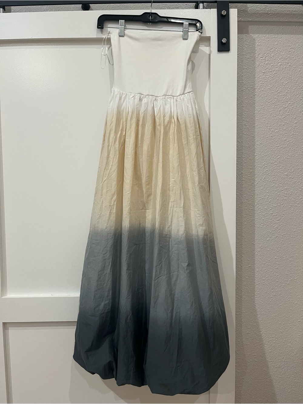 ZARA Ombre Strapless Midi-maxi Dress - White to Gray